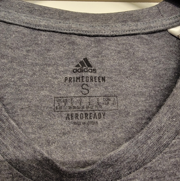 Adidas Grey Aeroready Training Tank Top with White Side Stripes - Picture 6 of 7